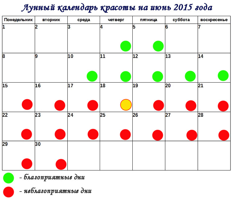 Лунный календарь депиляции на июнь