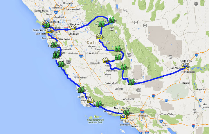 Туристические маршруты америки. Калифорния маршрут путешествия. Калифорния маршрут. Туристический маршрут по Северной Америке. Маршрут по Америке.