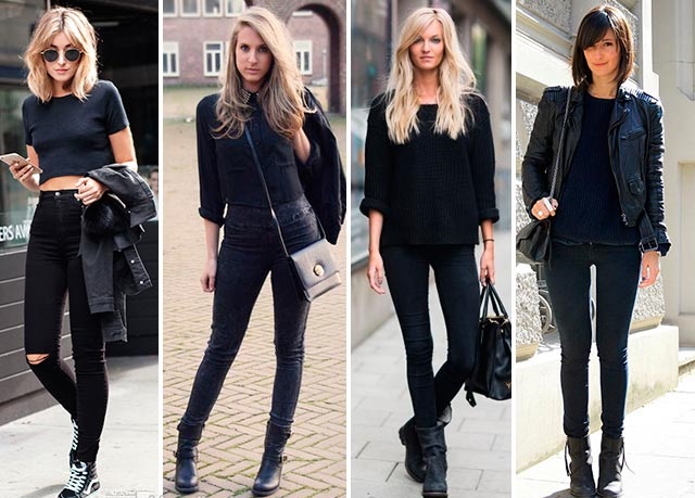 И ещё немного о нарядах с участием чёрных джинсов