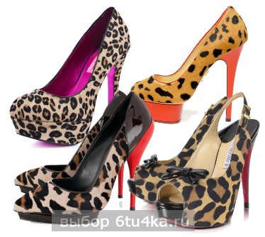 яркие леопардовые туфли