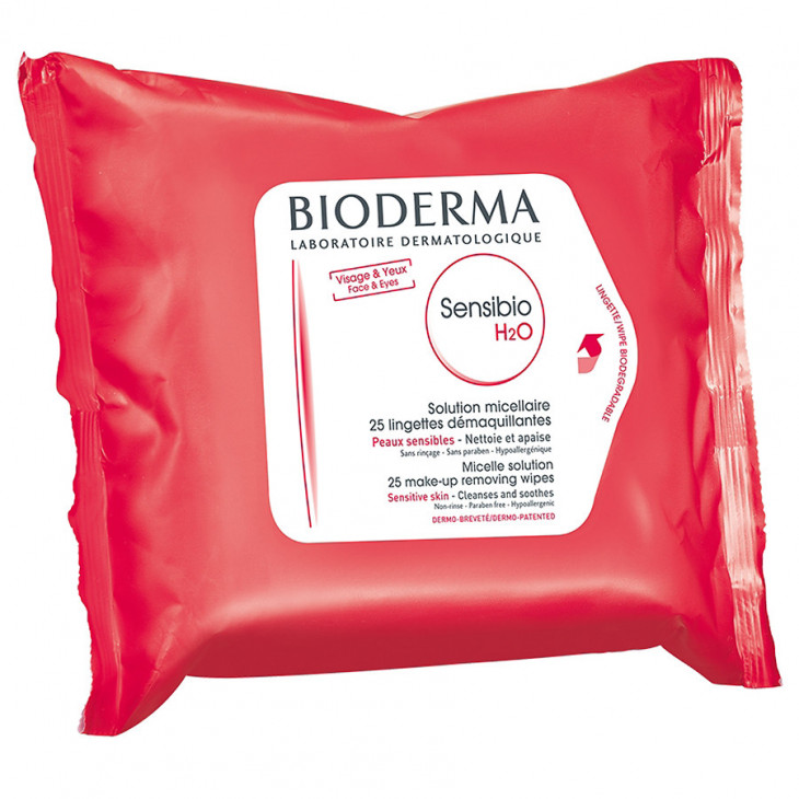 Салфетки для демакияжа Sensibio h3O Wipes от Bioderma 