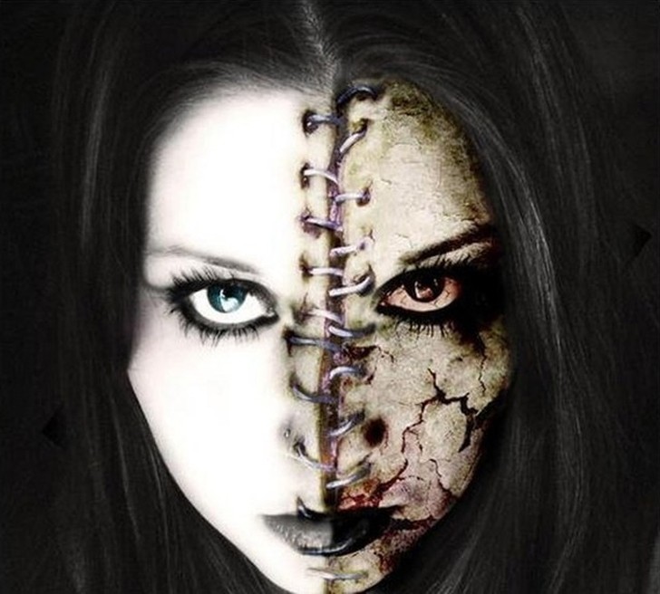 CreepyMakeup17 - Макияж демона на хэллоуин для девушек