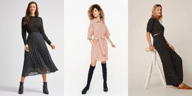 Женская мода весны-лета 2020: ткани в горошек