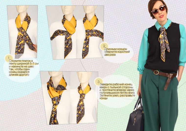 Модные и стильные платки и шарфики: как выбирать и завязывать, фото № 6