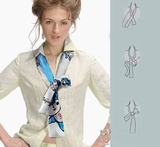 28 способов красиво завязать платок, фото № 18шейный 28 способов красиво завязать платок, фото № 18