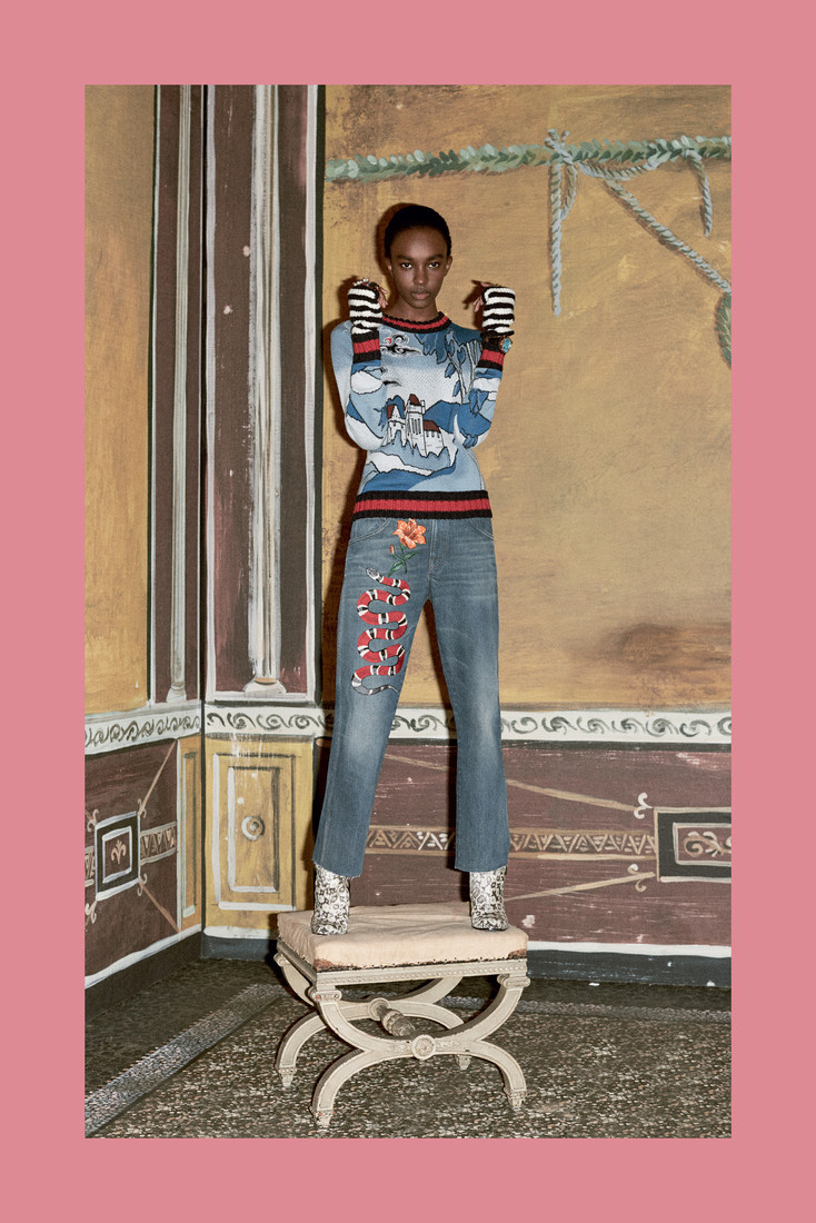 Цветное хулиганство Alessandro Michele: буйство креатива в коллекции Gucci Pre-Fall 2016, фото № 42