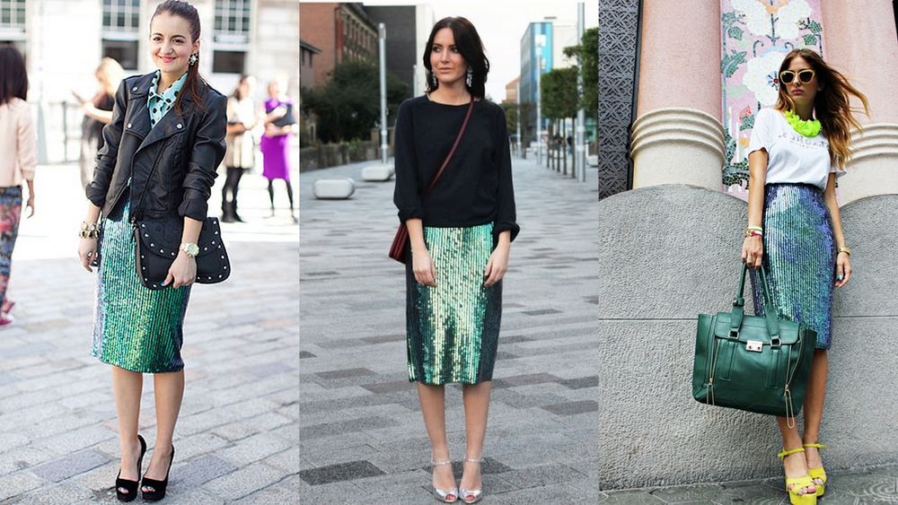4 повседневных образа с юбкой из пайеток., фото № 8