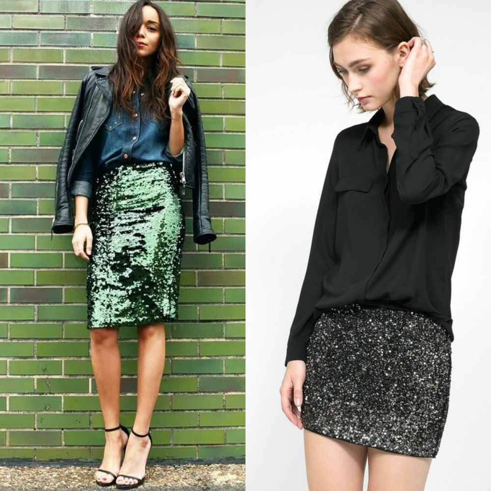 4 повседневных образа с юбкой из пайеток., фото № 2