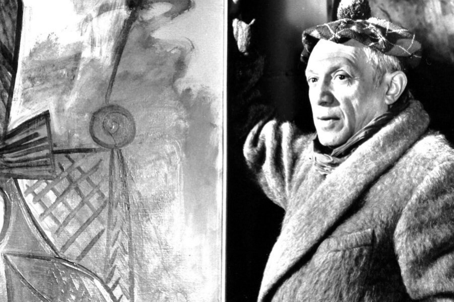 Picasso In Paris Studio, 1944.    