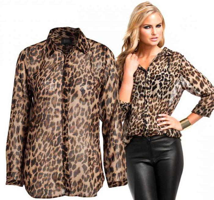 блузка с леопардовым принтом цвет темно бежевый