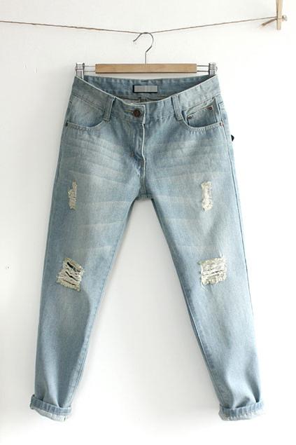 Укороченные джинсы фото