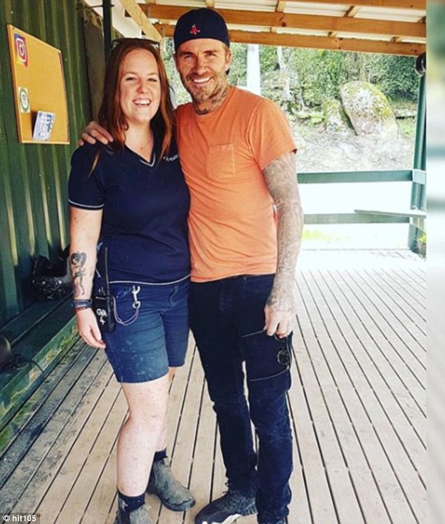 Beckhams gone wild! David and Victoria took their children abseiling and quad biking through bushland in Glenworth Valley on Monday. Pictured: David Beckham with staff member Lauren from Glenworth Valley Outdoor Adventures