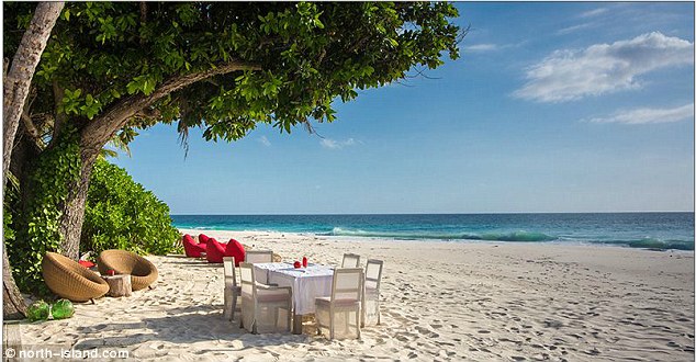 A living room right on the beach: Meals are often served outdoors at the famous spot which is reserved for the A listers of the world