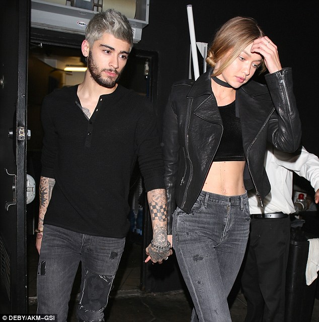 Hotting up: Zayn and Gigi were seen emerging hand-in-hand from The Nice Guy in Los Angeles in the small hours of Sunday morning, all but confirming their new romance