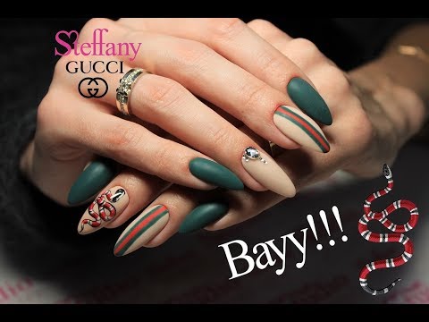 Дизайн ногтей в стиле Гучи Gucci design Steffany NailStudio Nail design WOW Manucure noel