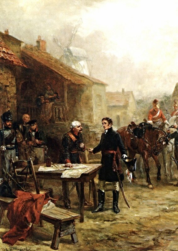 РОберт Александр Hillingford_Wellington_and_Blucher_Meeting_Before_the_Battle_of_Waterloo.jpg