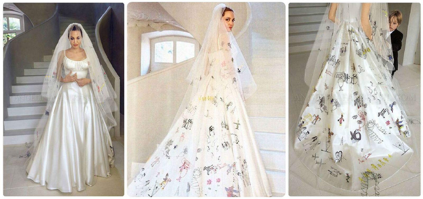 Свадебное платье Анджелины Джоли создали дети 