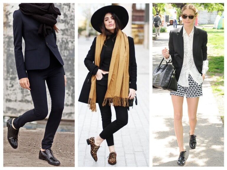 С чем носить модную обувь женские оксфорды - фото стильных сочетаний