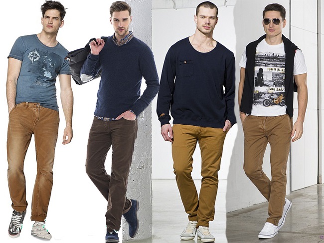 С чем носить мужские коричневые джинсы
