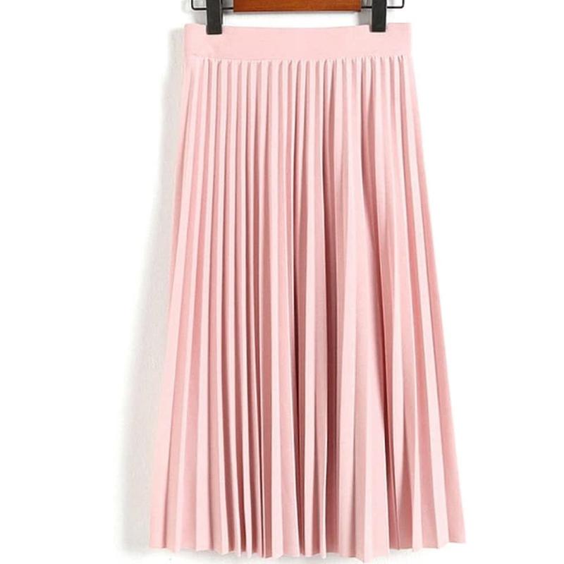 С чем носить юбку-плиссе розового цвета 1