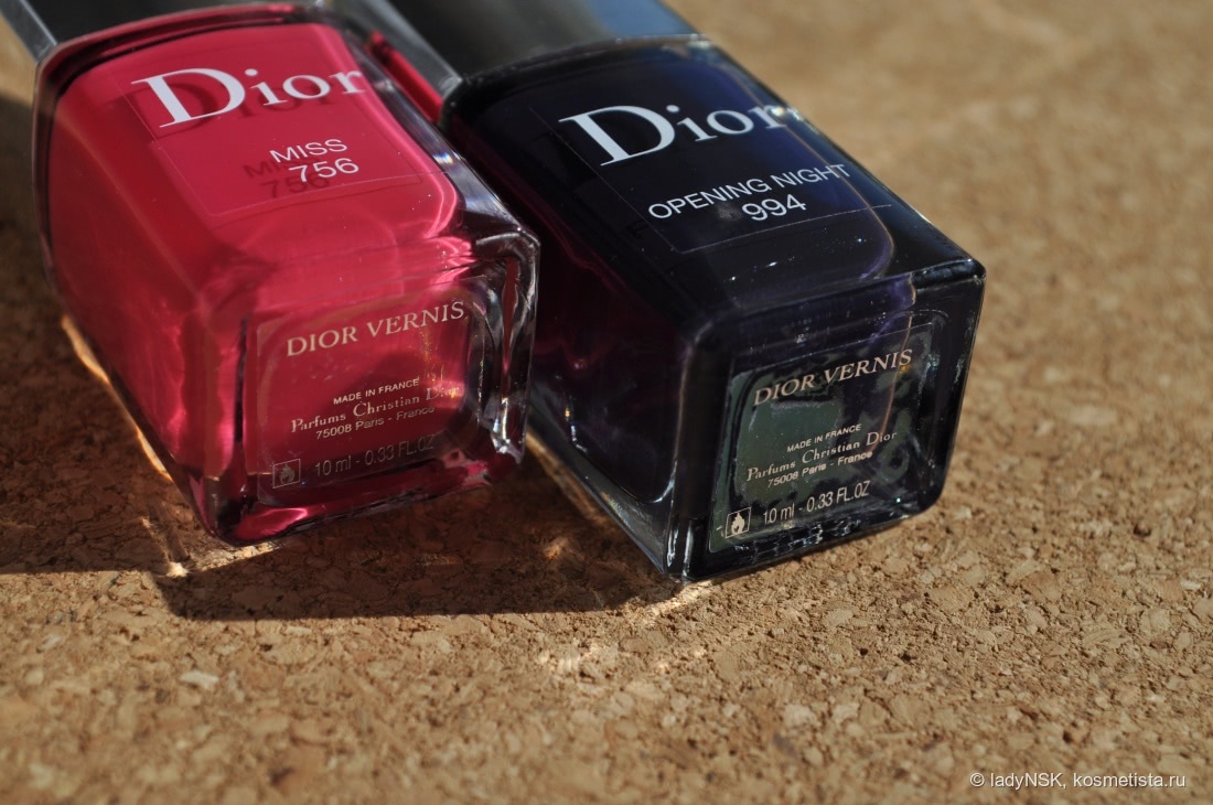 Лаки Dior Vernis Couture colour gel shine and long wear nail lacquer оттенков 756 Miss и 994 Opening night