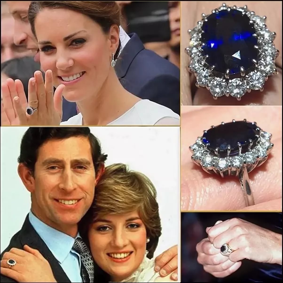 кольцо принцессы дианы с сапфиром фото