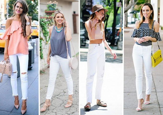 белые джинсы летом