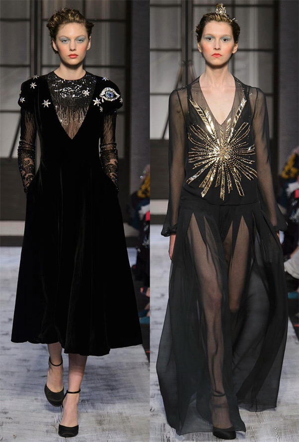 Черно–золотые и черно-серебристые платья