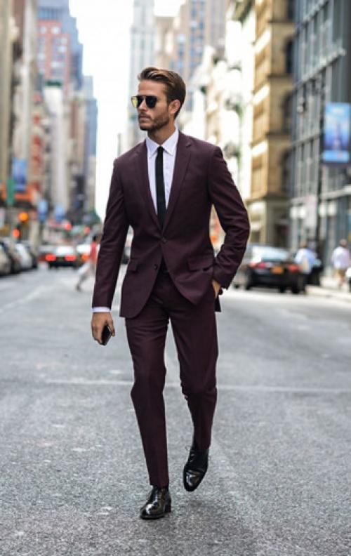 Сочетание бордового цвета в мужской одежде. Бордовый костюм: фасоны и модели