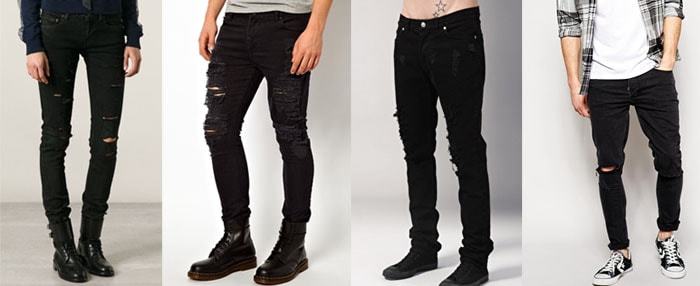 Стильные джинсы рваные с дырками на коленях мужские