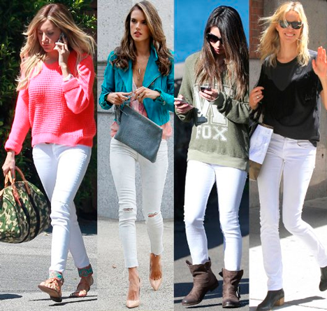 Выбор обуви с белыми джинсами