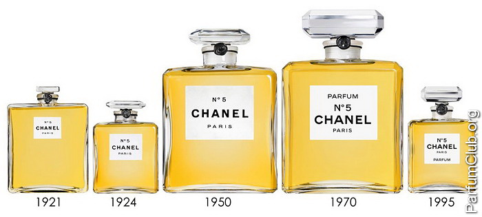 Флаконы Chanel 5 разных лет