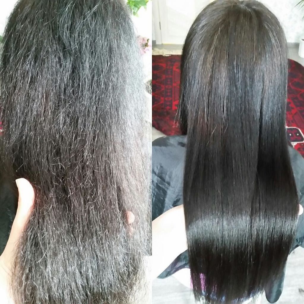 Ботокс для волос до и после