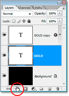 Click the Layer Styles icon at the bottom of the Layers palette