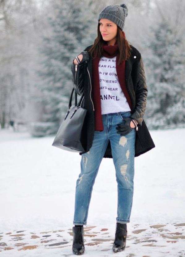 джинсы бойфренды с чем носить зимой обувь 