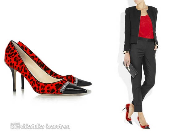 цветные леопардовые туфли с чем носить