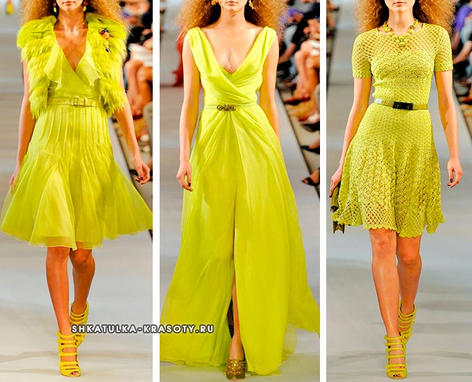 платья лимонного цвета