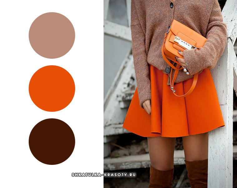 сочетание оранжевого и коричневого