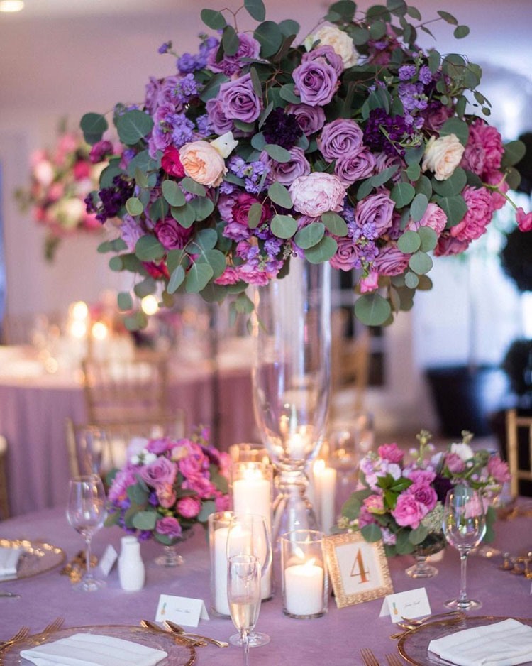 Свадебный декор в фиолетовом цвете