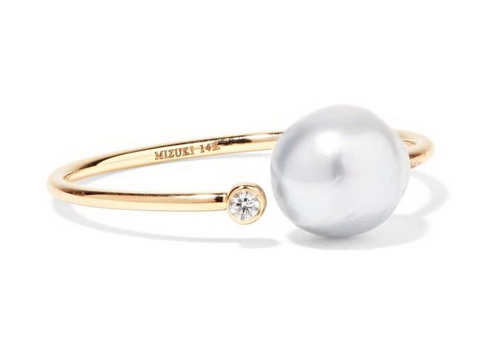 Обручальные кольца с дуэтом «бриллиант + жемчуг»