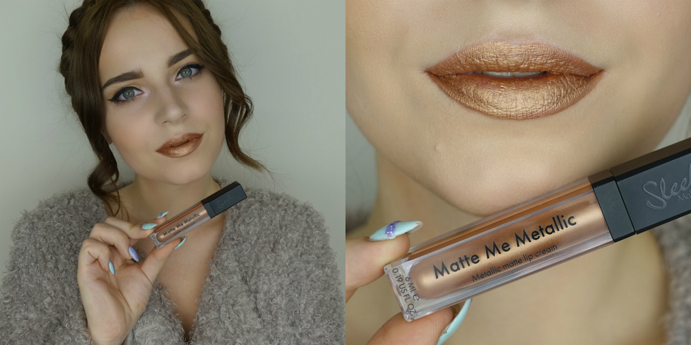 фото помады от Sleek Makeup Matte Me Metallic Roman Copper на губах