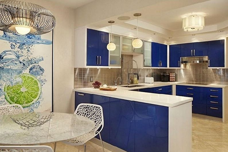 С какими цветами сочетается синий - Дизайн кухни