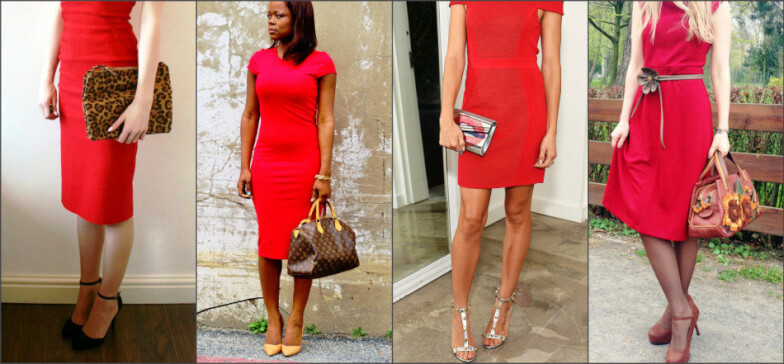 Туфли и сумочка для красного платья - Деловой образ
