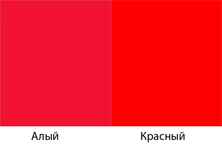 Алый и красный разница фото цвет