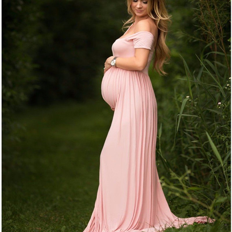 вечернее розовое платье для беременных
