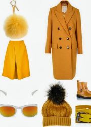 Пальто горчичного цвета