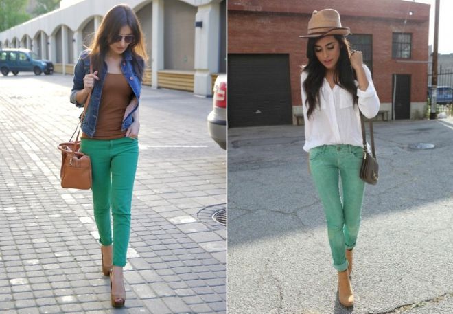 зеленые джинсы 1