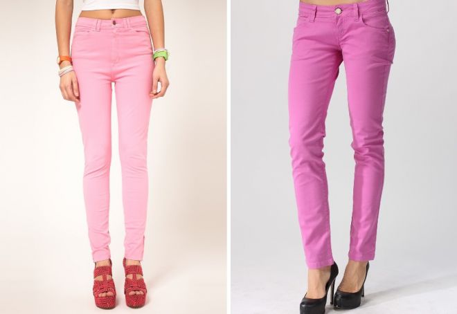розовые джинсы 1