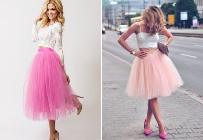 розовая фатиновая юбка