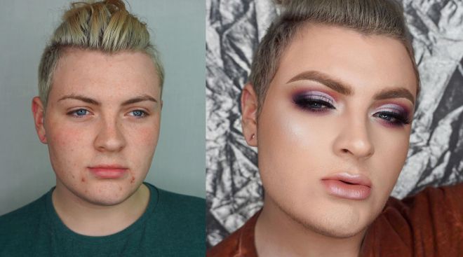 Джек Эмори до и после макияжа
